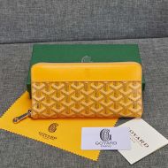 Goyard Goyardine Large Matignon Zip Around Wallet Yellow