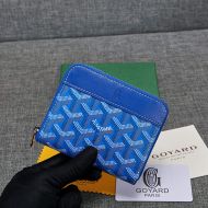 Goyard Goyardine Small Matignon Zip Around Wallet Blue